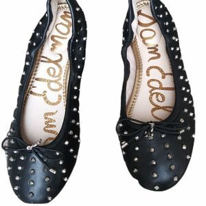 Sam Edelman women's fanley black eather flats